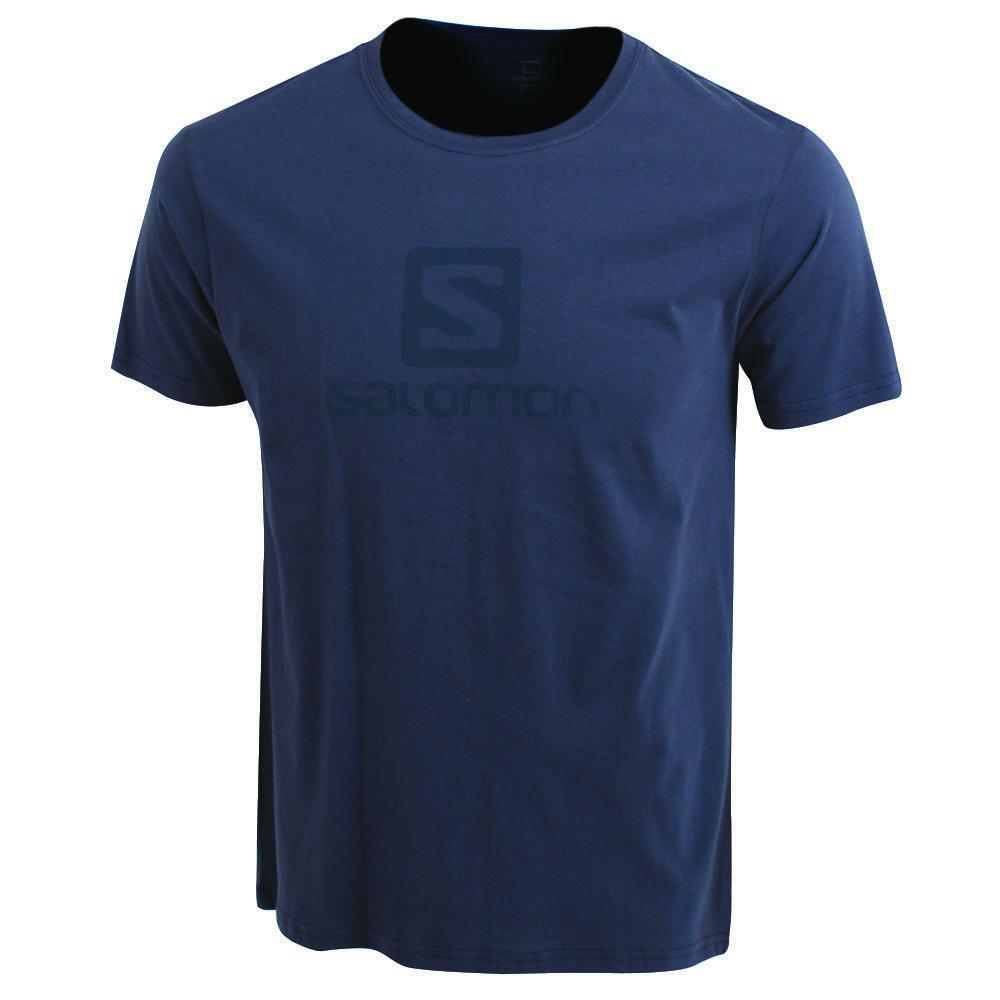 SALOMON ACHIEVE SS M Philippines - Men's Tee Shirt - Navy | 792453-WJT